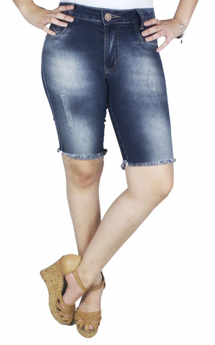 bermudas jeans feminina cintura alta
