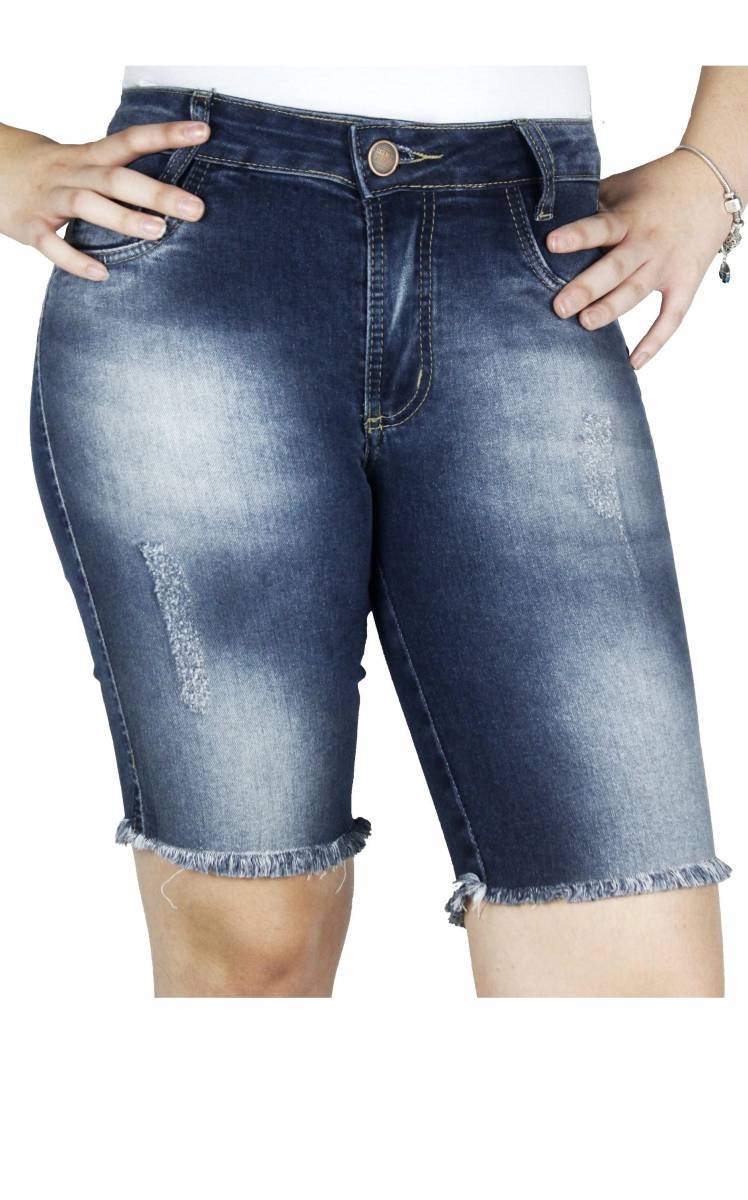 bermuda jeans feminina cos alto