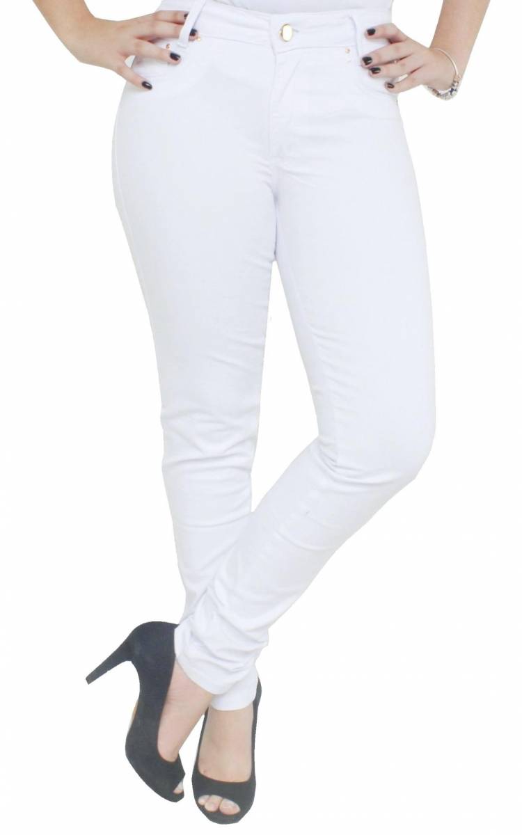 calça jeans branca feminina mercado livre
