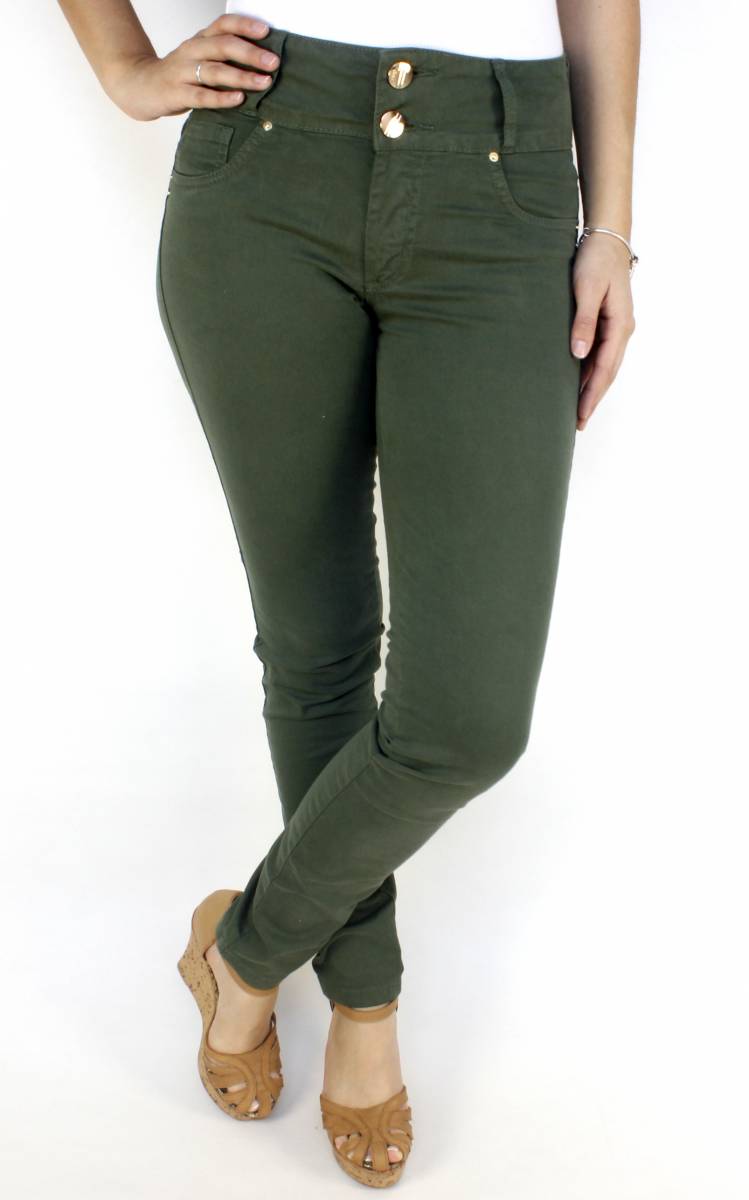calça verde jeans
