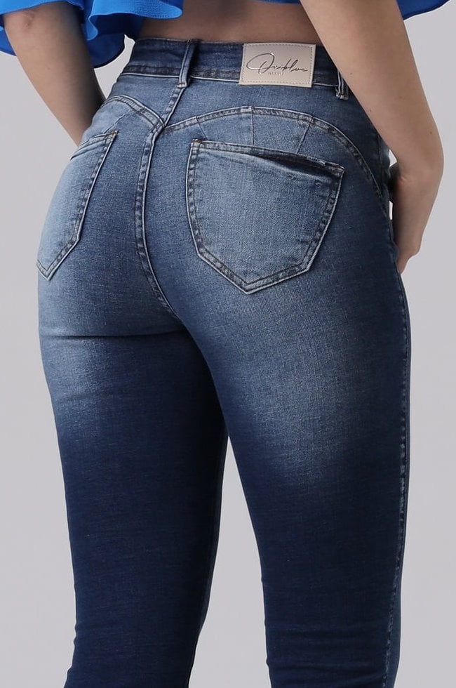 Calça Jeans Levanta Bumbum Skinny F2022050 - Oxiblue Jeans