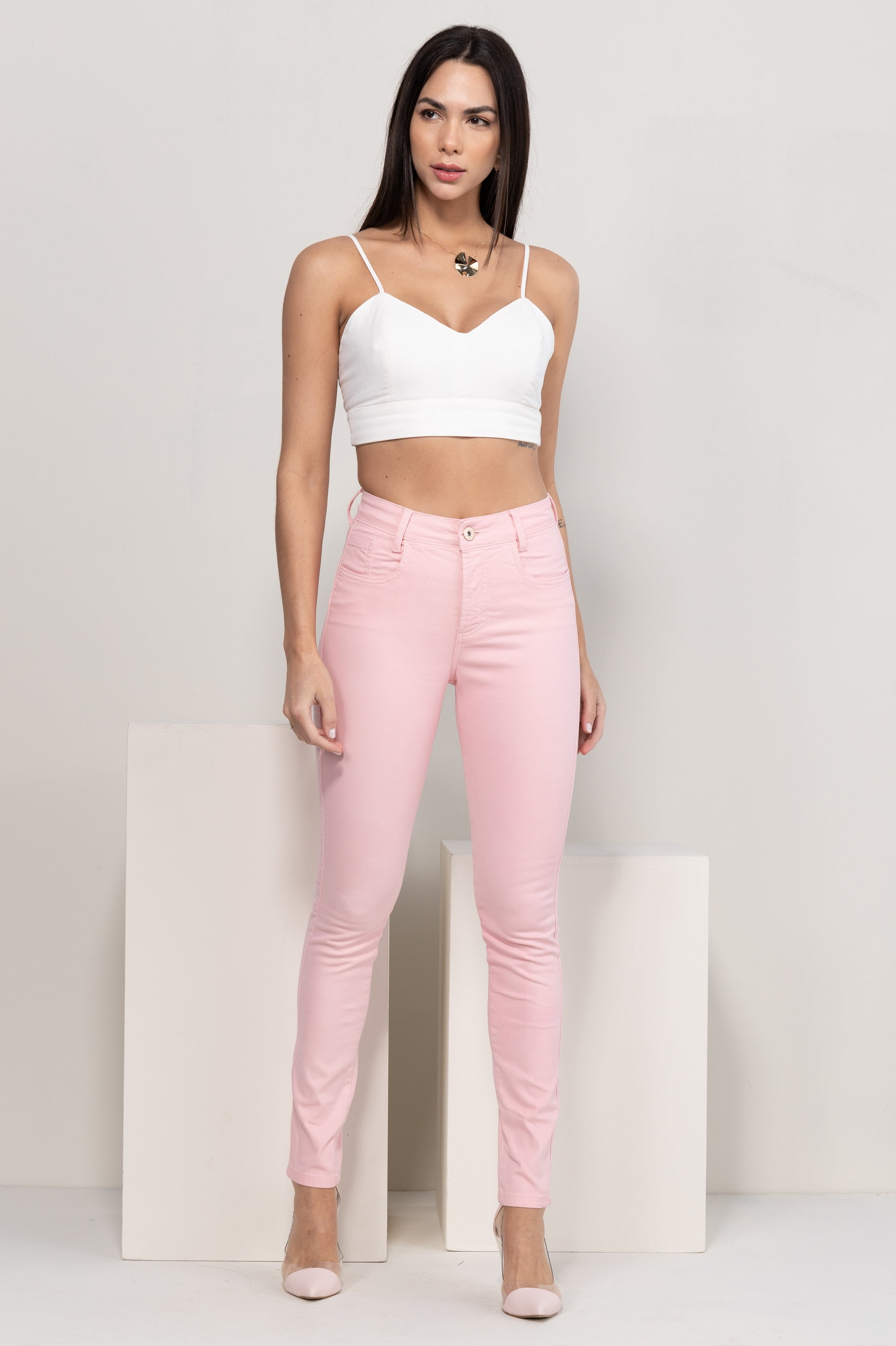 Camisa CalÃ§a Feminina Rosa Claro Camisa Polo Piquet Feminina Rosa