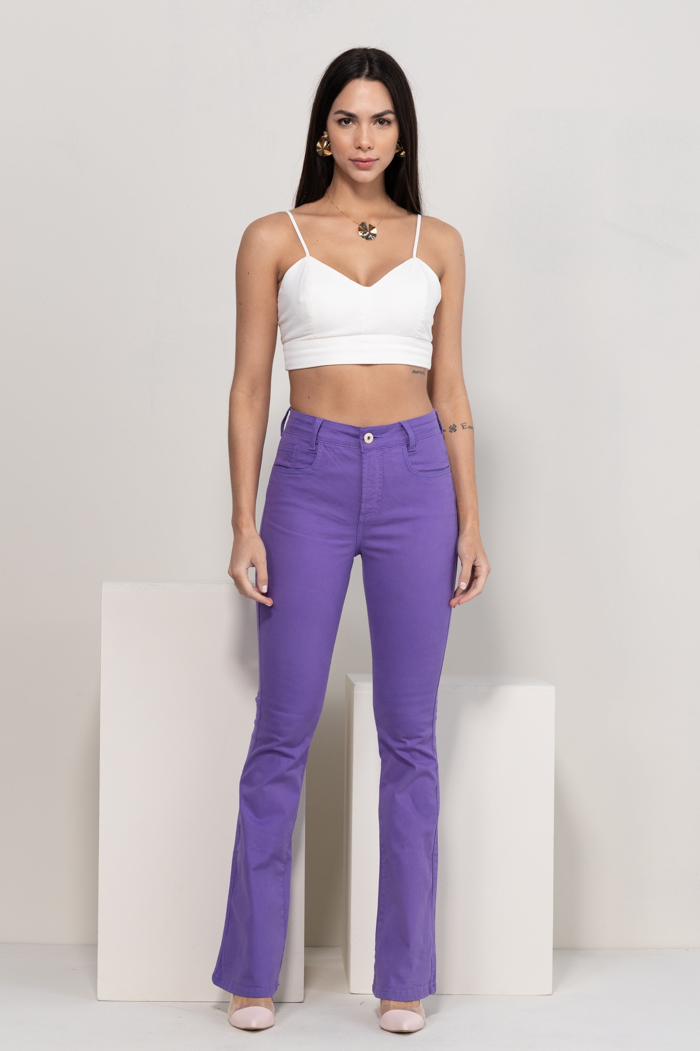 Calça Feminina Flare Roxa F2897RO