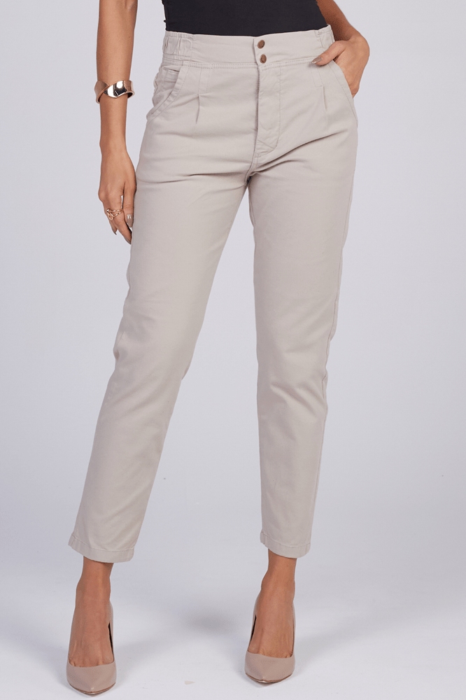 Calça Feminina Mom Com Elástico Areia F2024020AR