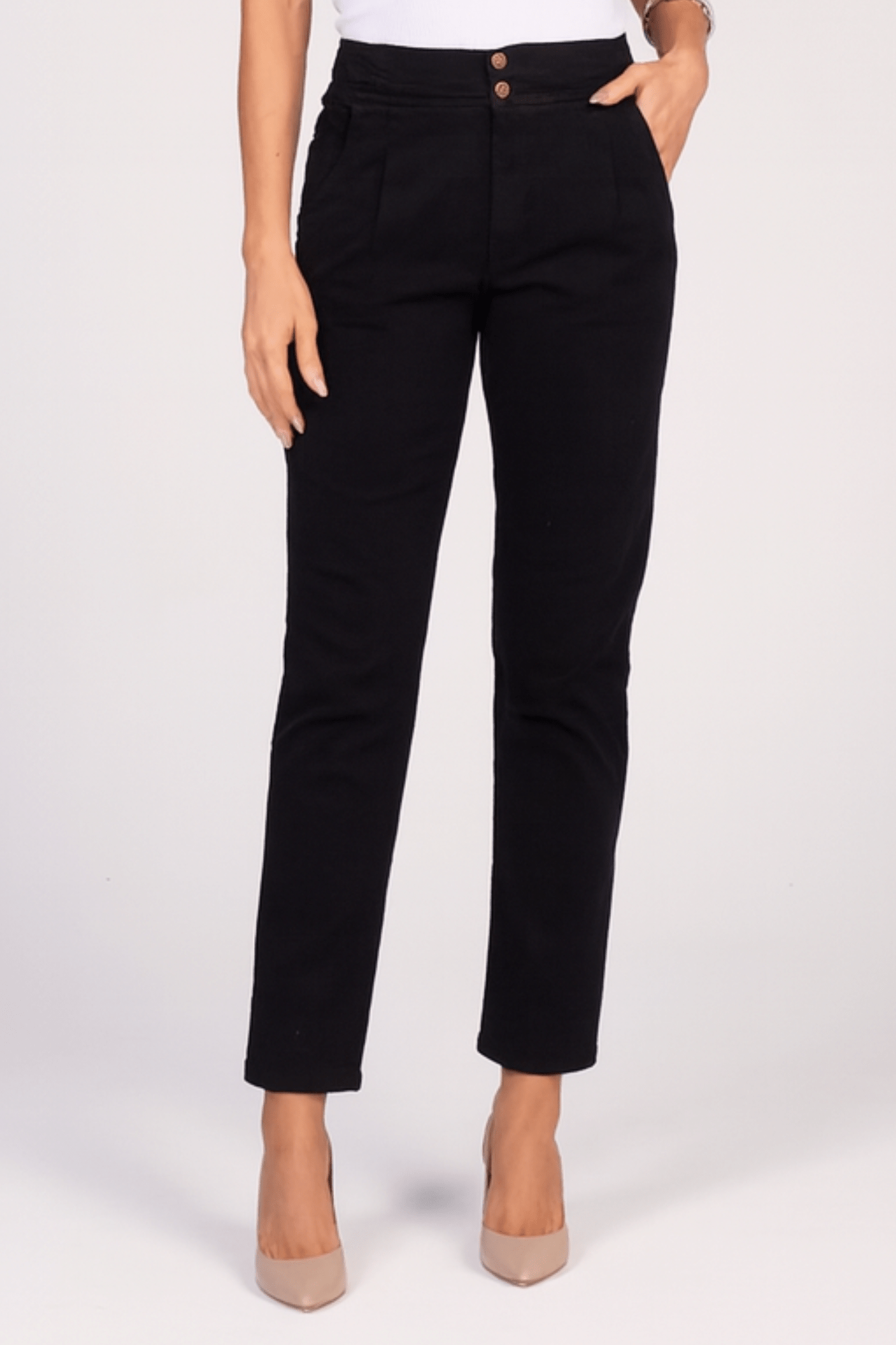 Calça Mom Preta com Elástico F2024020PT