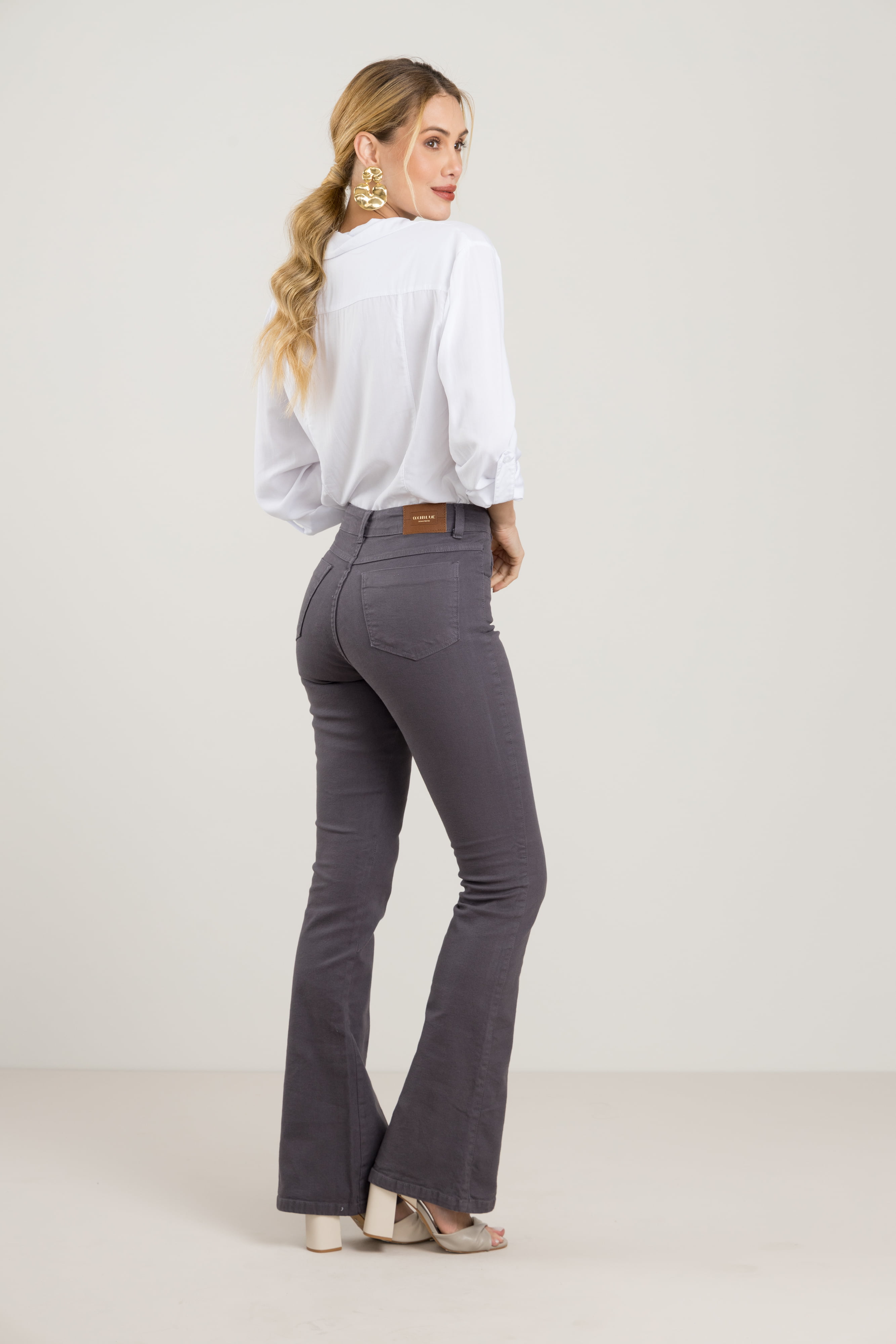 Women's Grey Flare Jeans