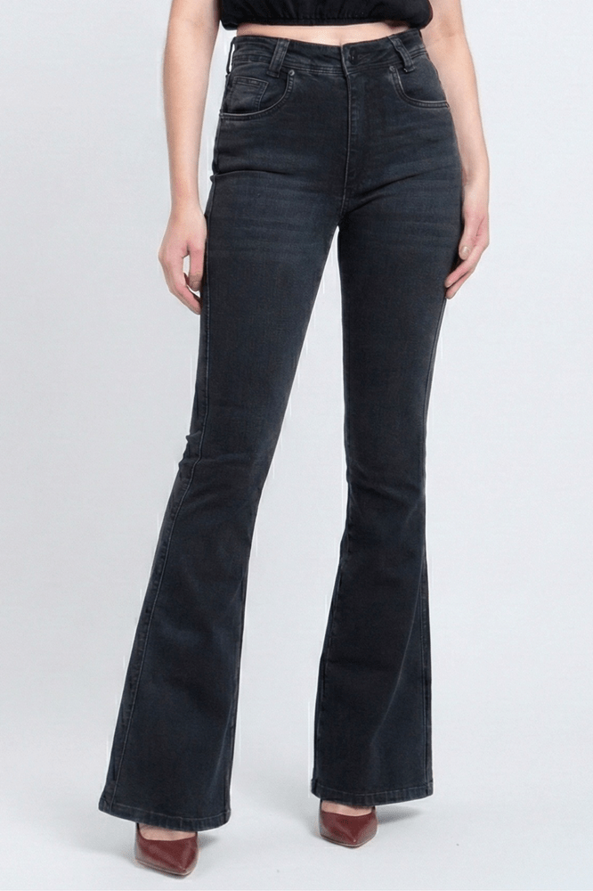 Calça Flare Jeans Black Estonada F24027