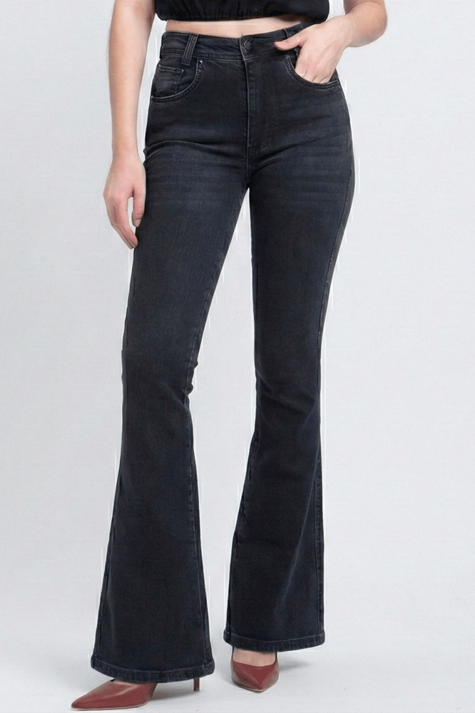 Calça Flare Jeans Black Estonada F24027 - Oxiblue Jeans