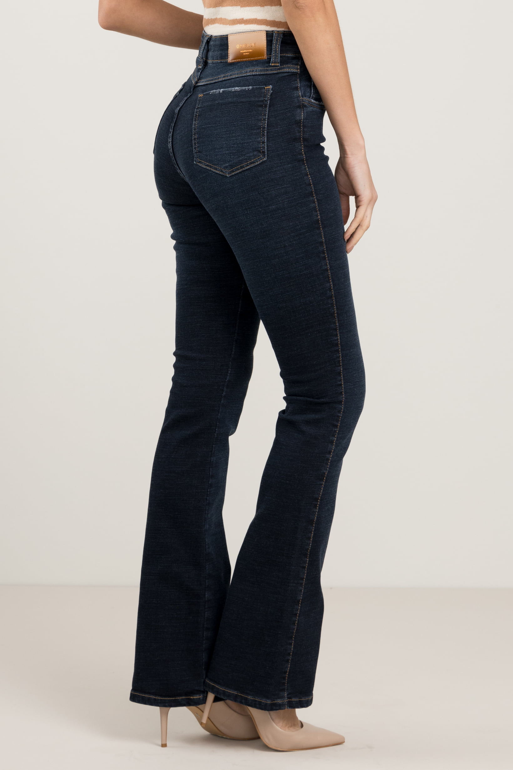 Calça Flare Jeans Black Stonada F2023115 - Oxiblue Jeans