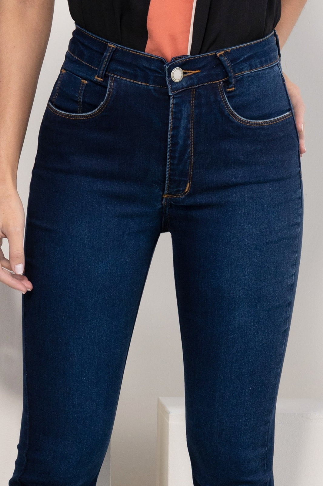 Calça Flare Jeans Escura F2023043 - Oxiblue Jeans