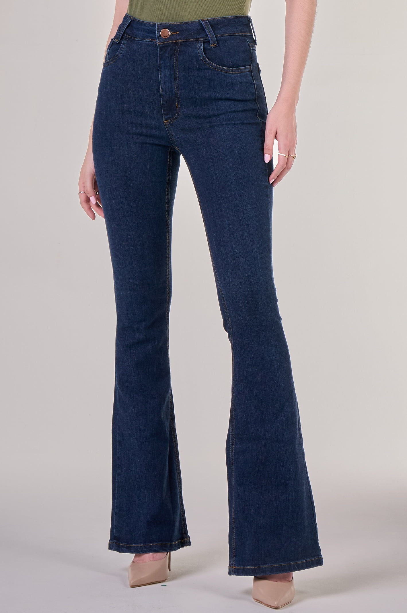 Calça Flare Jeans Escura F24074