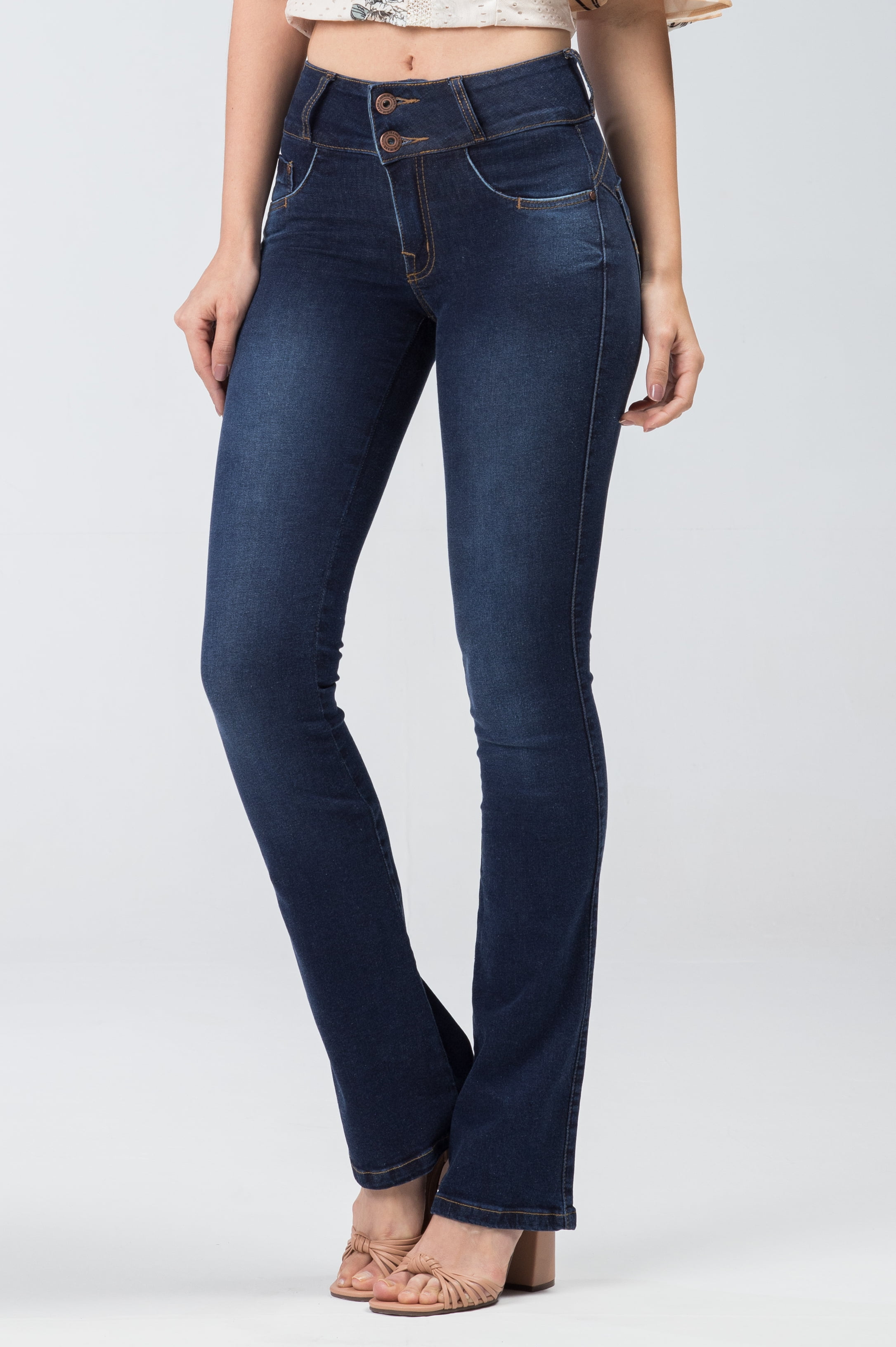 Cal A Flare Jeans Levanta Bumbum Oxiblue Jeans