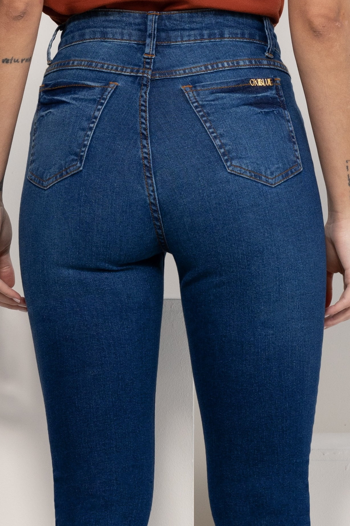 Calça Jeans Feminina Skinny Azul Escuro F2023026 - Oxiblue Jeans