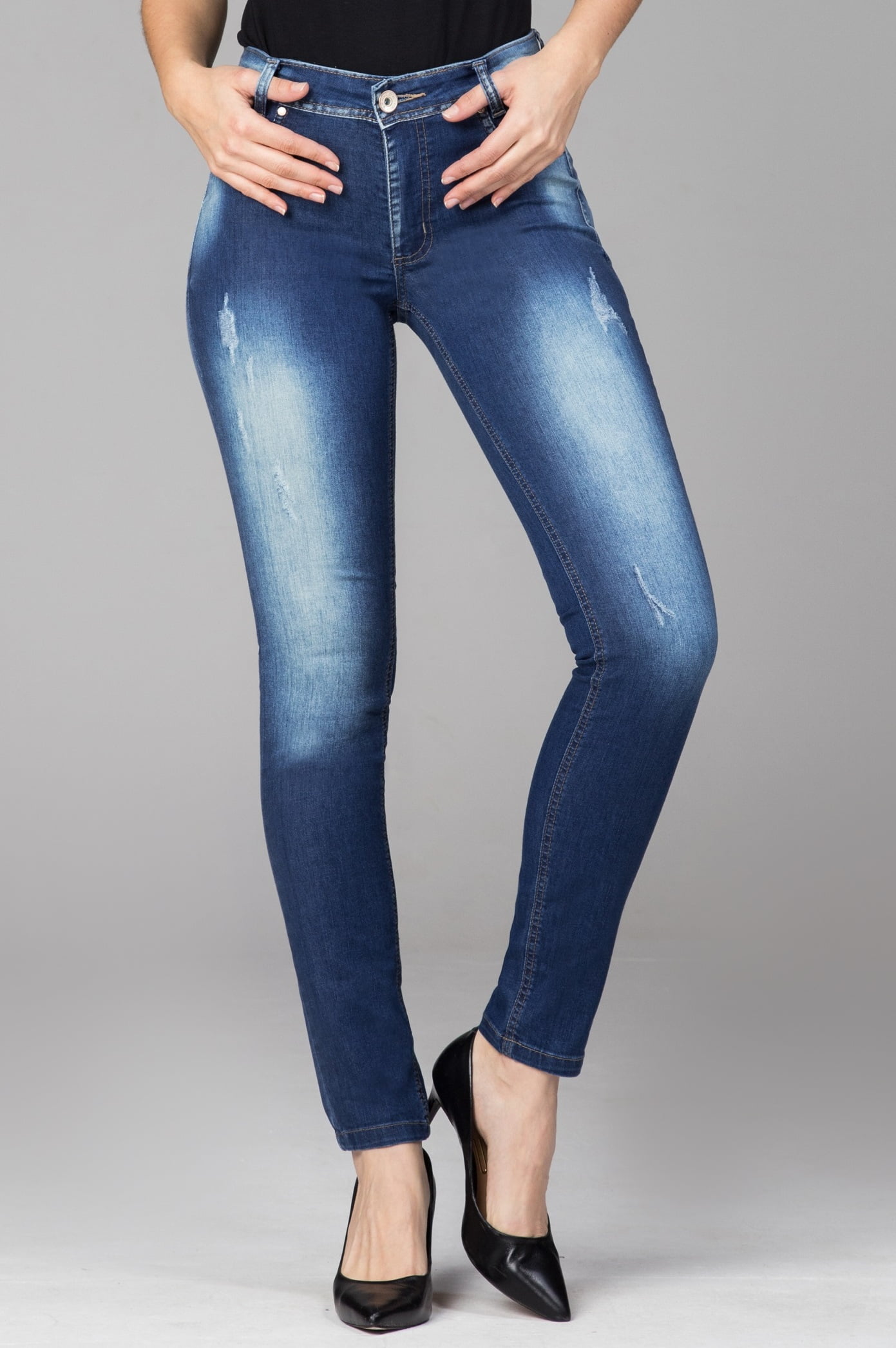 Calça Jeans Feminina Skinny Cintura Média F2021709