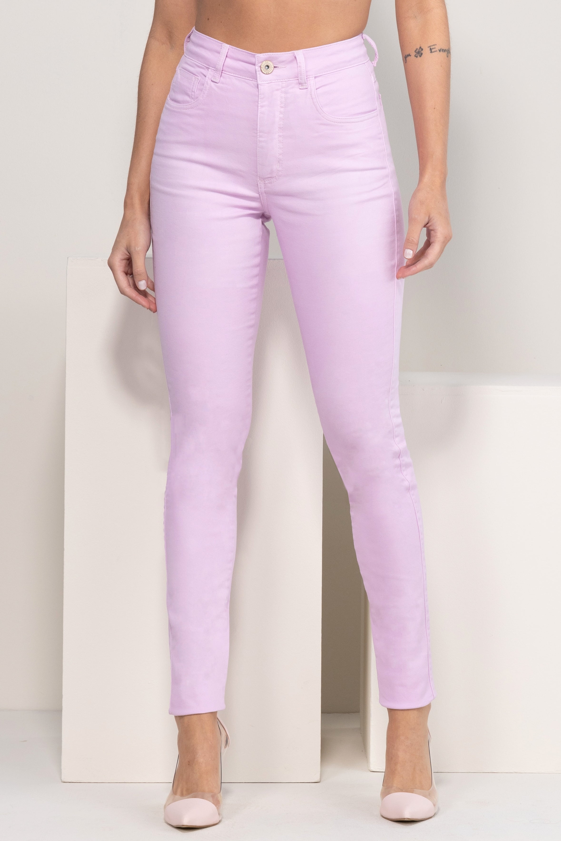 Calça Jeans Feminina Skinny Lilás F2023036