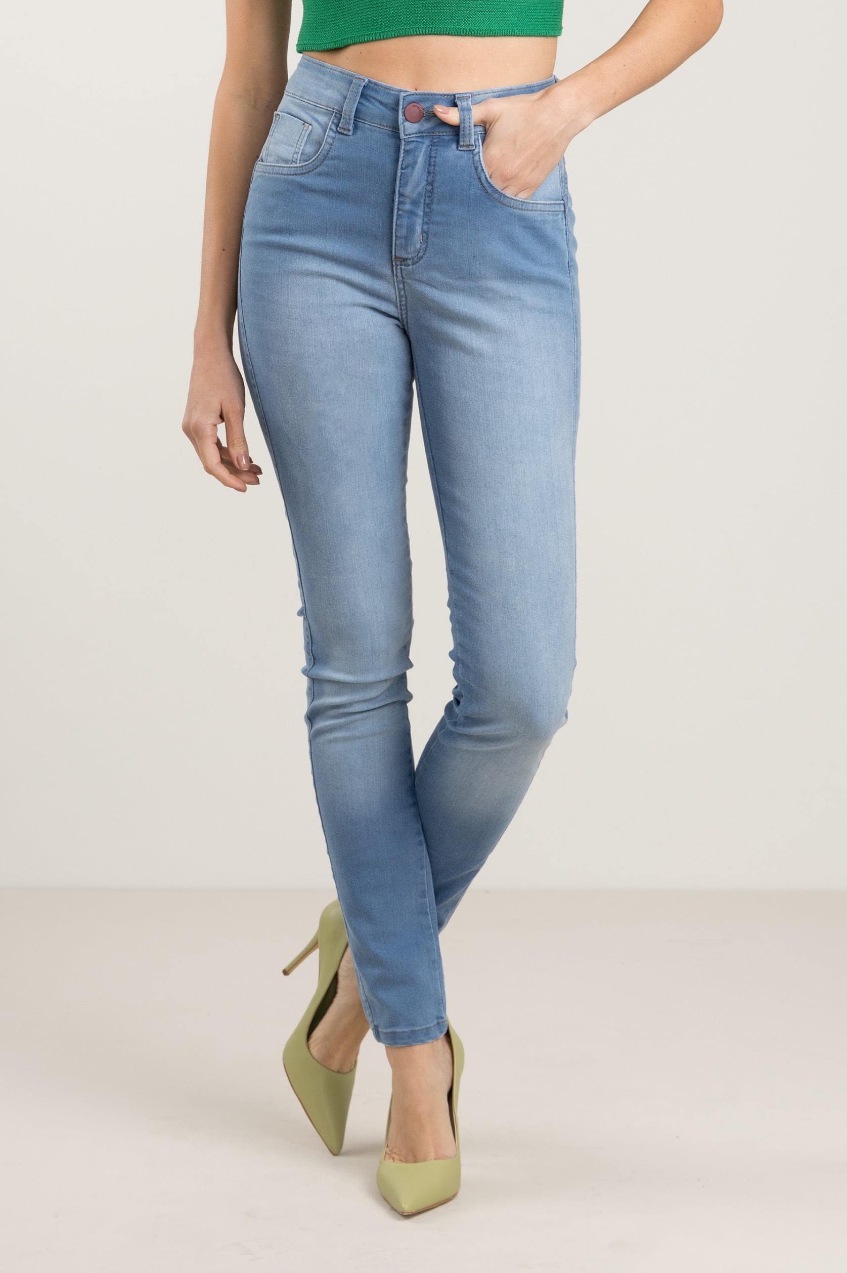 Calça Jeans Feminina Skinny Push Up F2878