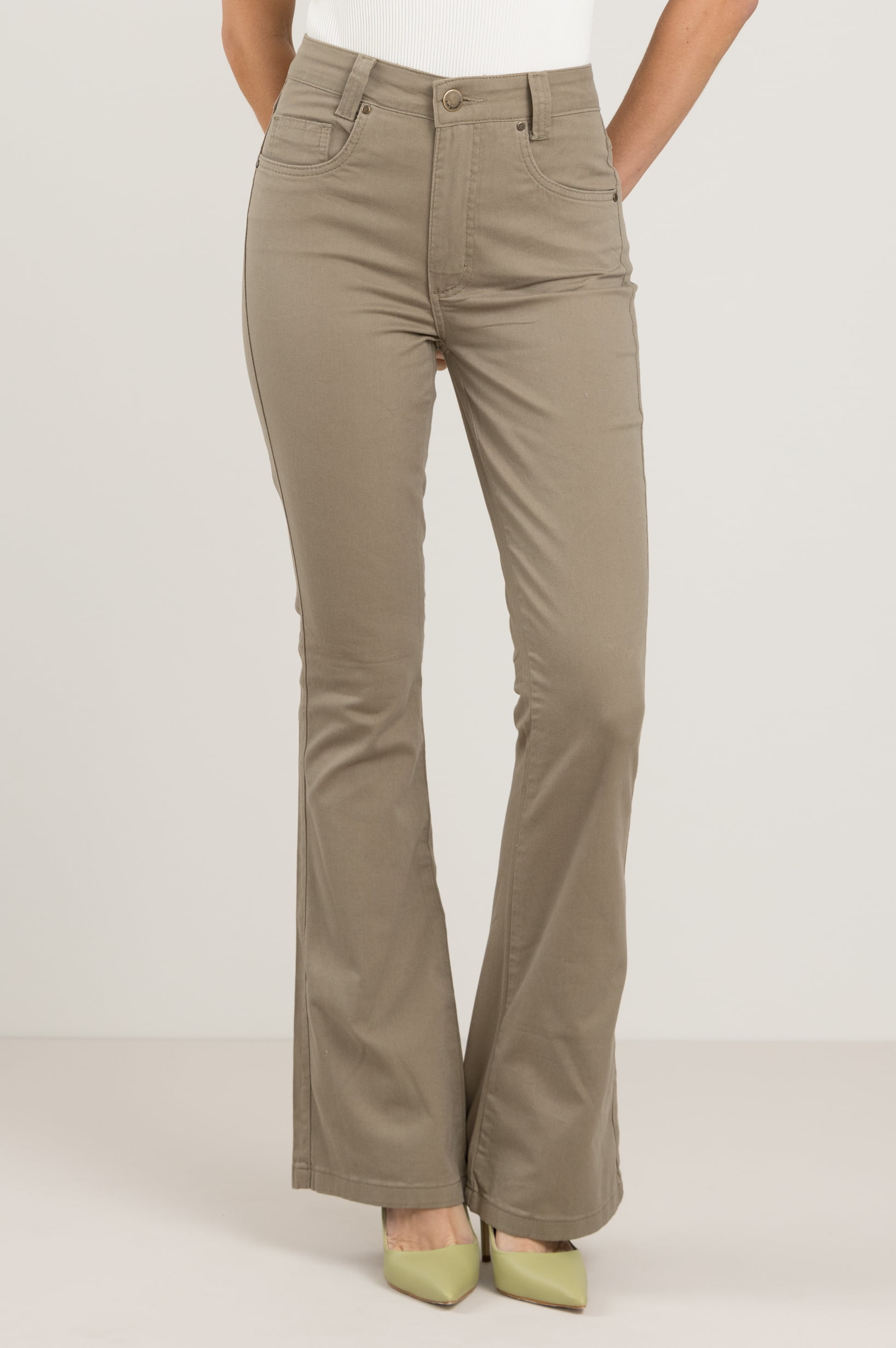 Calça Flare Caqui