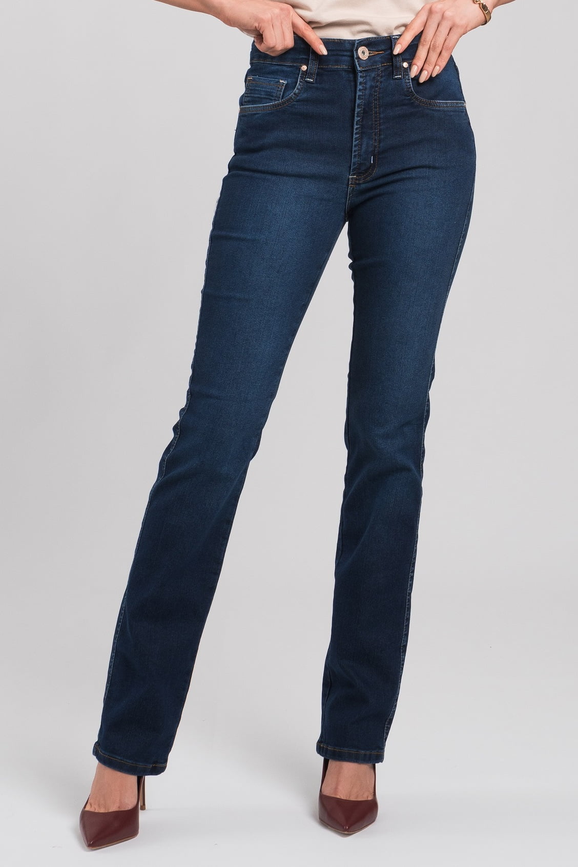 Jeans Reta CalÃ§a Preta Feminina Jeans Calça Jeans Reta Feminina