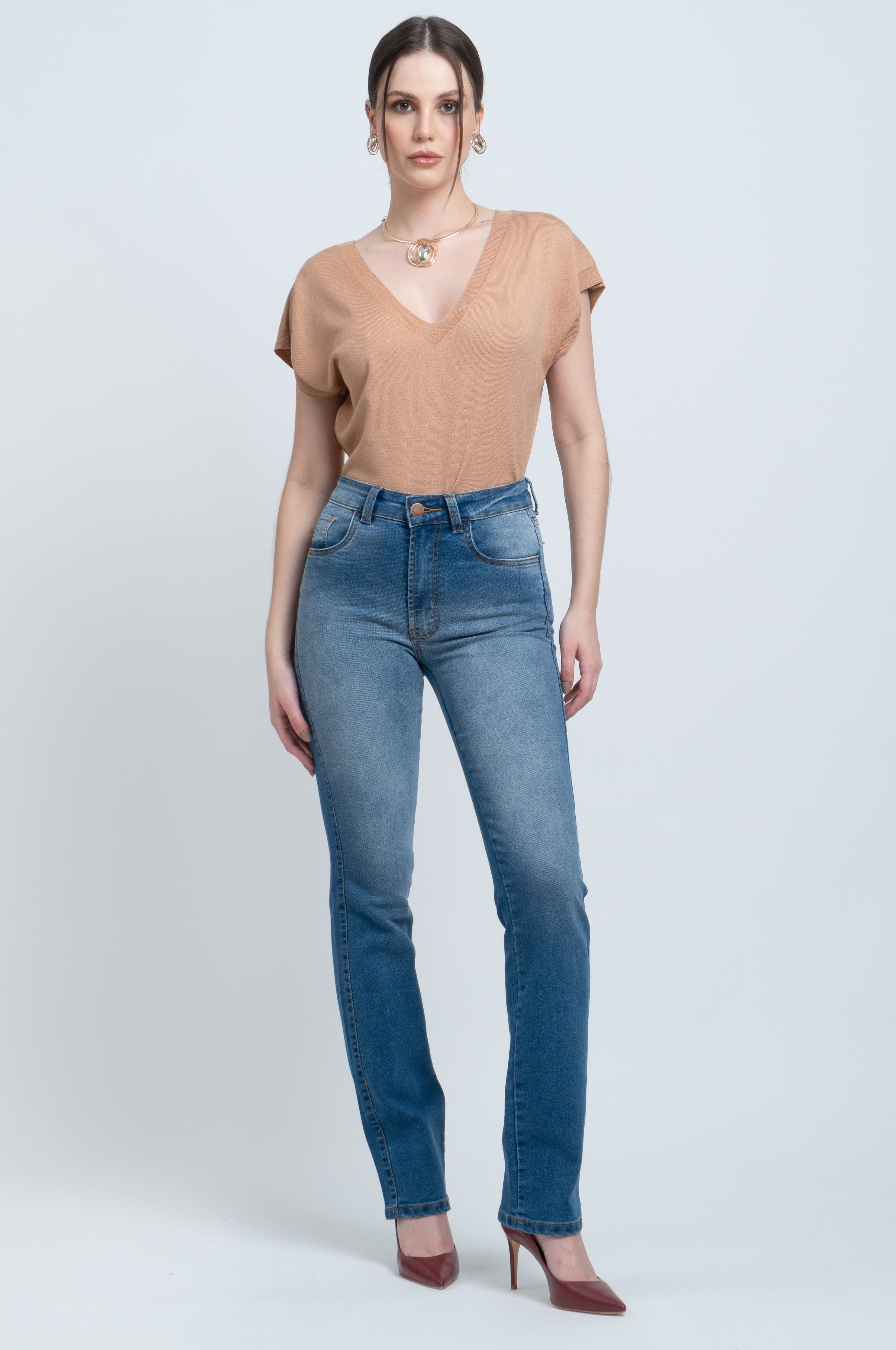 Calça Jeans Reta Feminina F24031