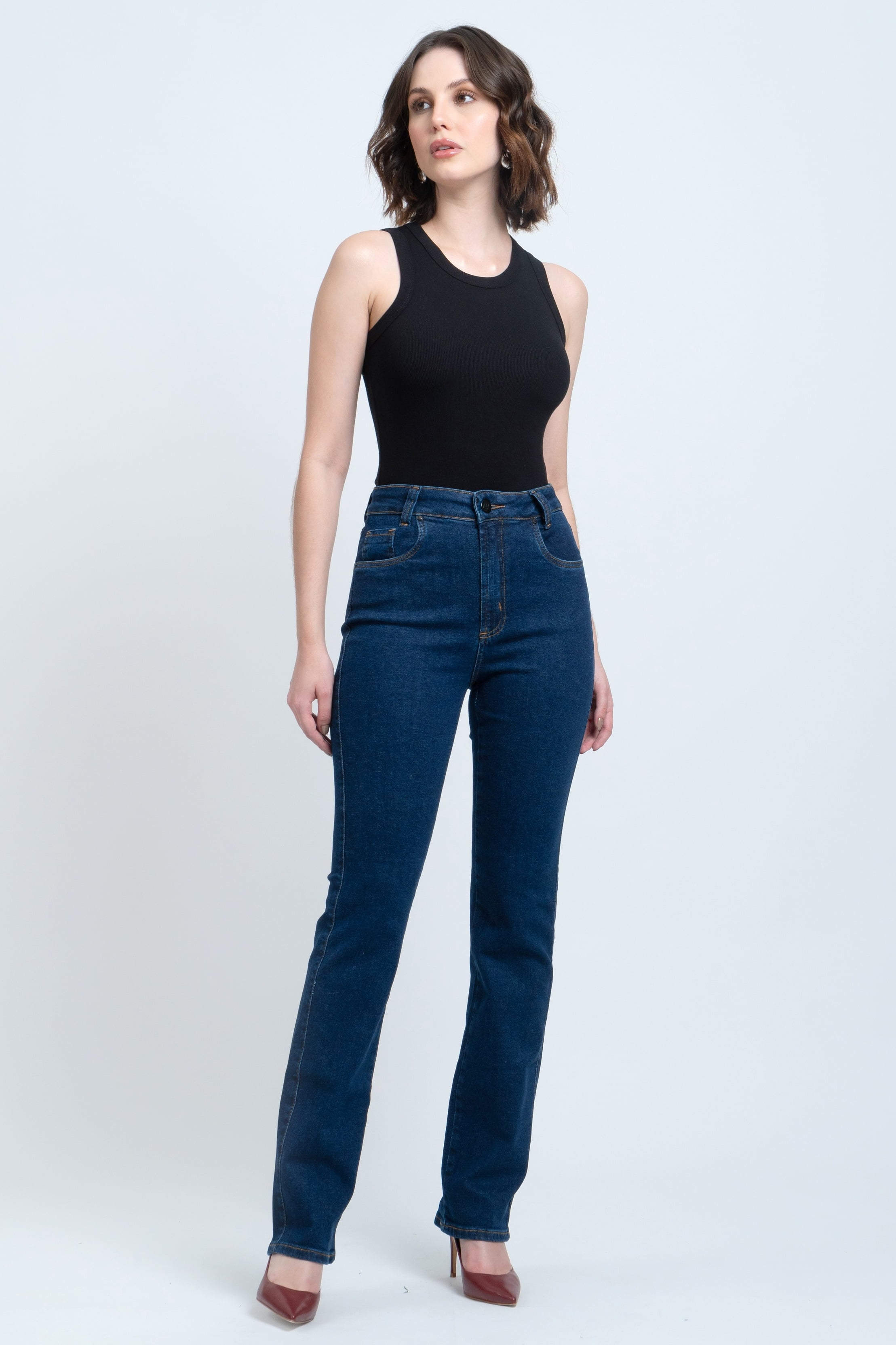 Calça Jeans Reta Feminina F24042