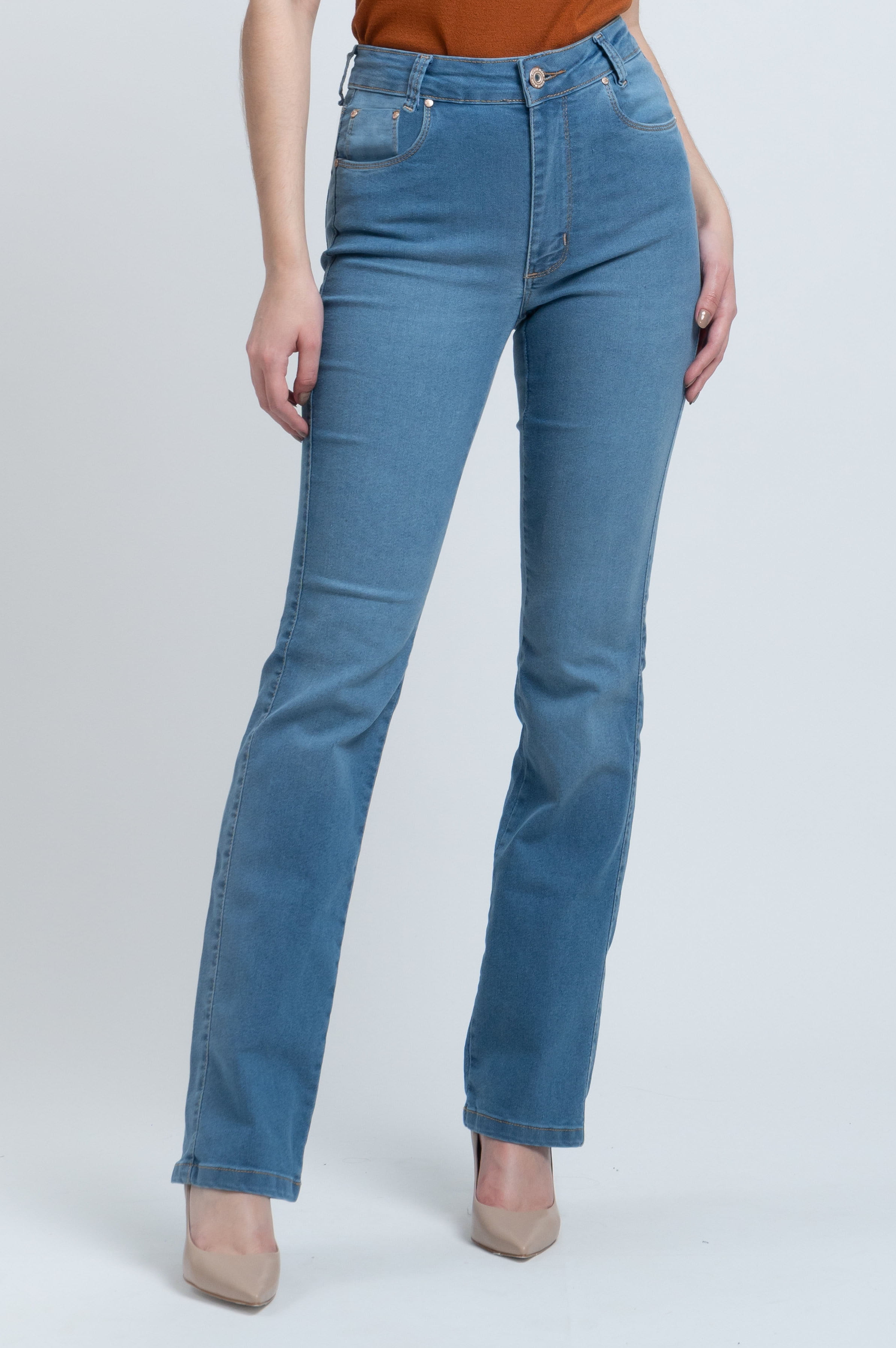 Calça Jeans Reta Feminina F2922