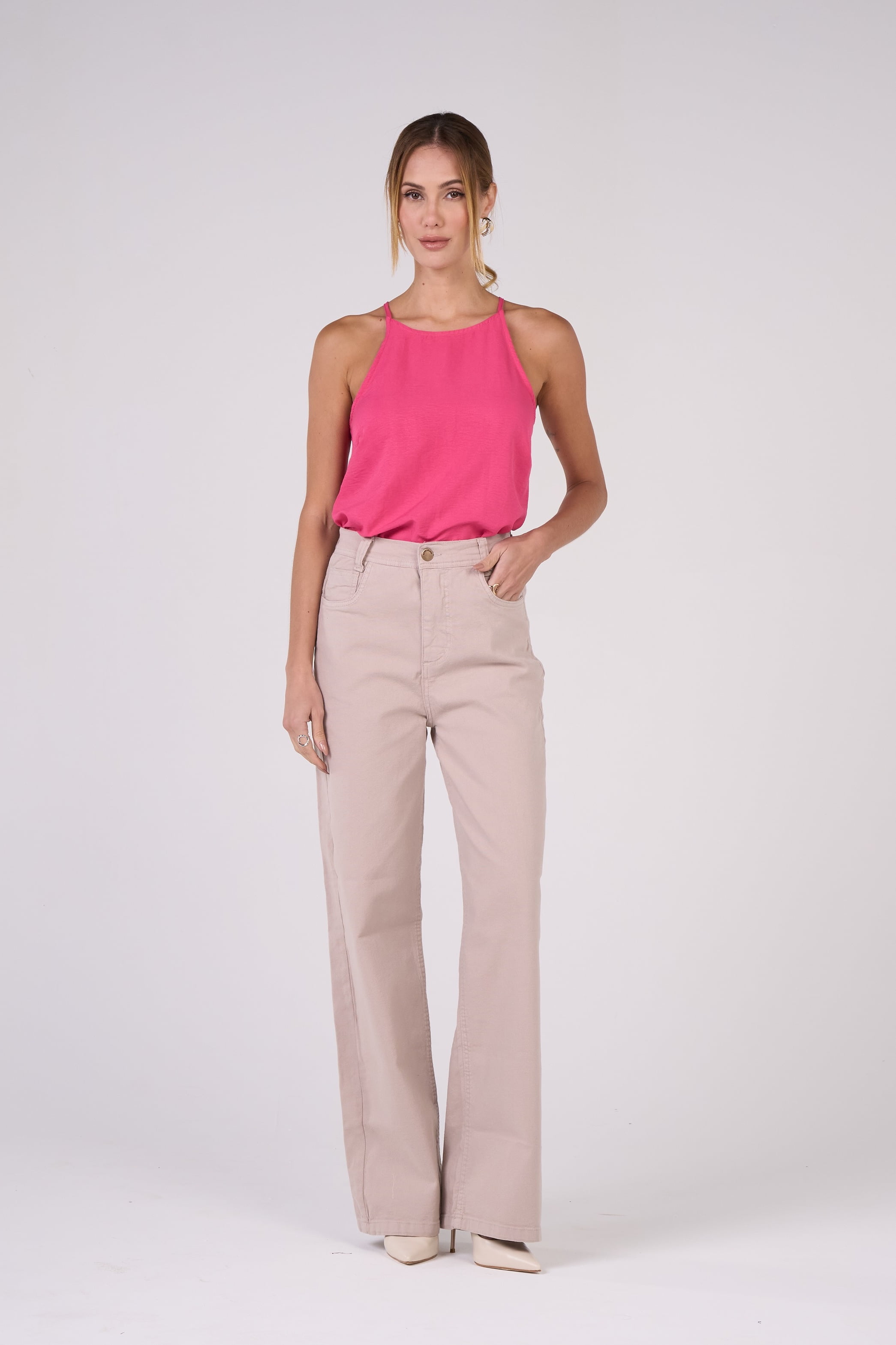 Calça Wide Leg Areia F2907AR