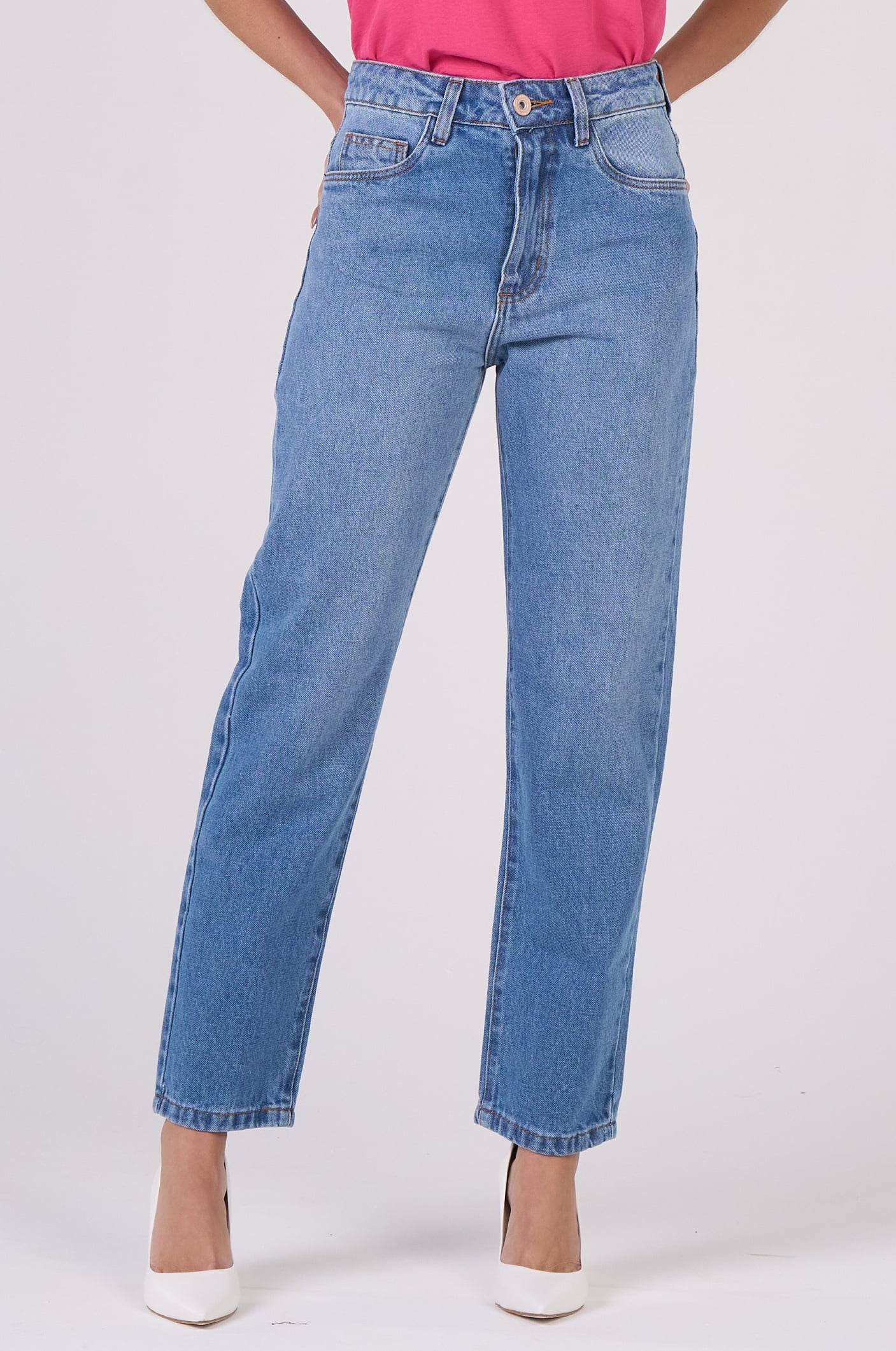 Calça Mom Jeans Azul Claro F24095