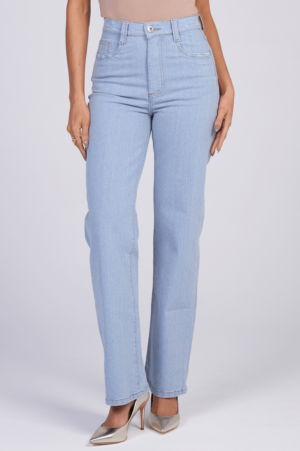 Calça Wide Leg Slim Jeans Claro F24900 - Oxiblue Jeans