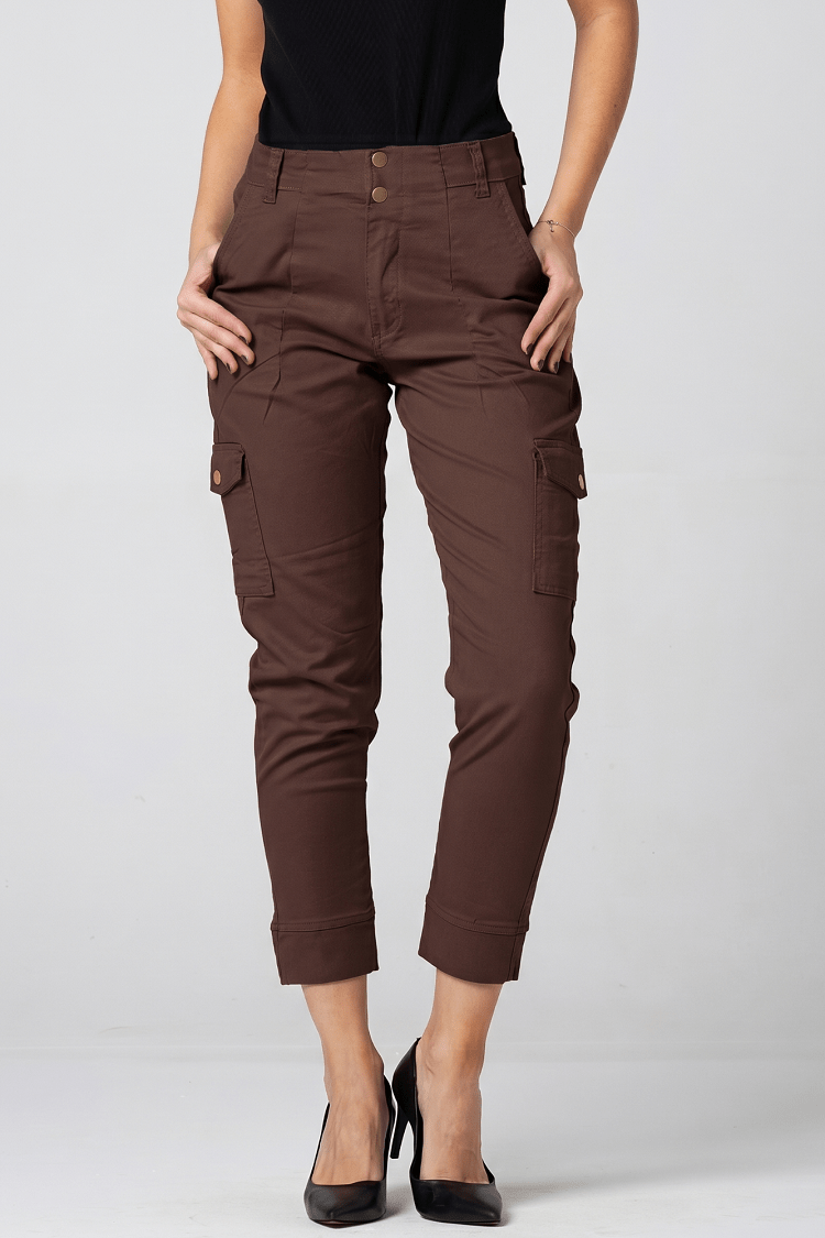 Calça Cargo Feminina Marrom F2824MR