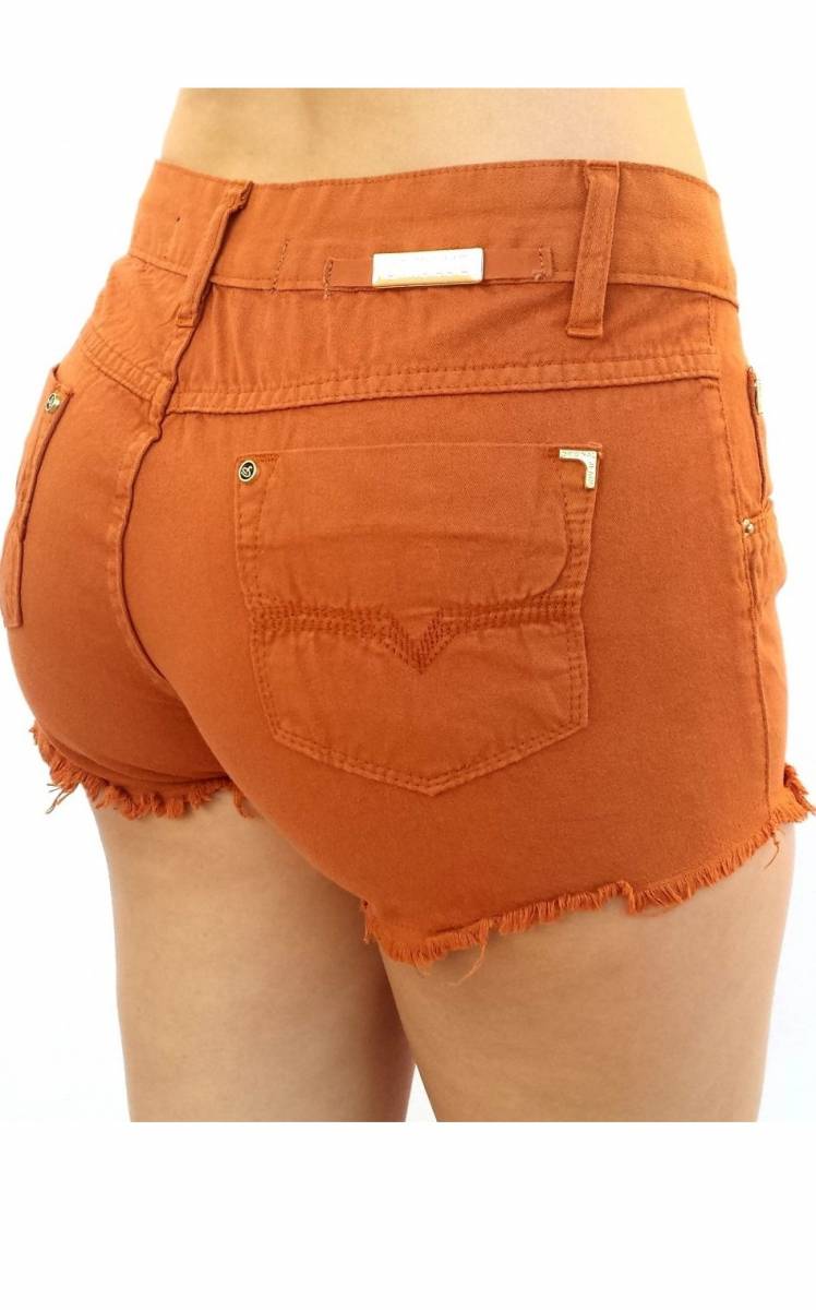 Short Feminino Color Sarja 092882 Laranja