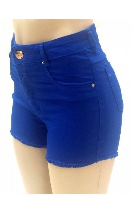 Shorts Sarja Feminino Hot Pants Azul Bic 