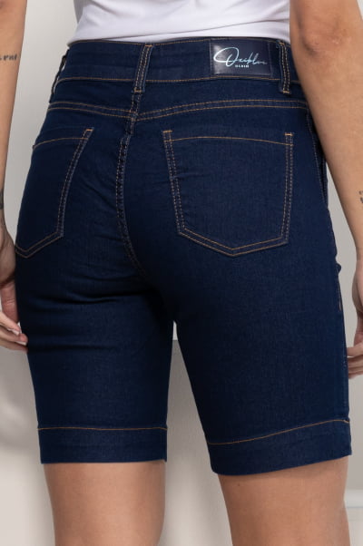 Bermuda Jeans Feminina Escura F2890
