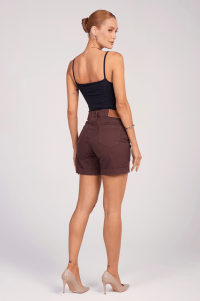 Bermuda Marrom com Barra Italiana F2510