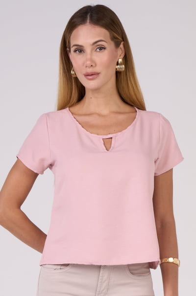 Blusa Feminina Nude com Tecido Crepado Duna CA25007ND