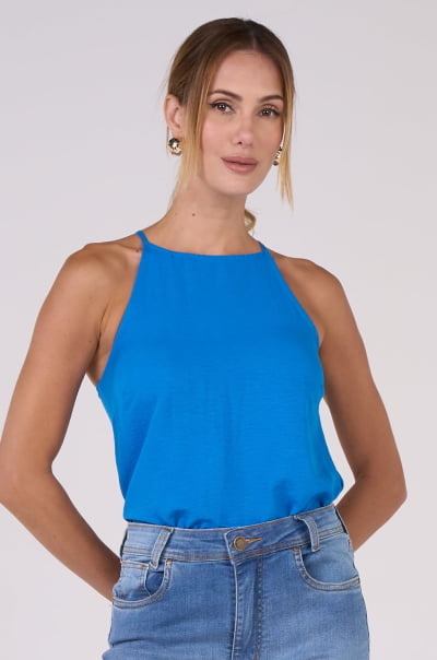 Blusa Feminina Azul com Tecido Air flow RF25101AZ