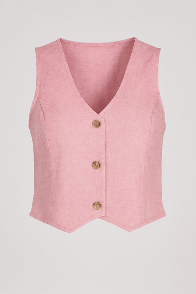 Colete Rosa com Botões CL001