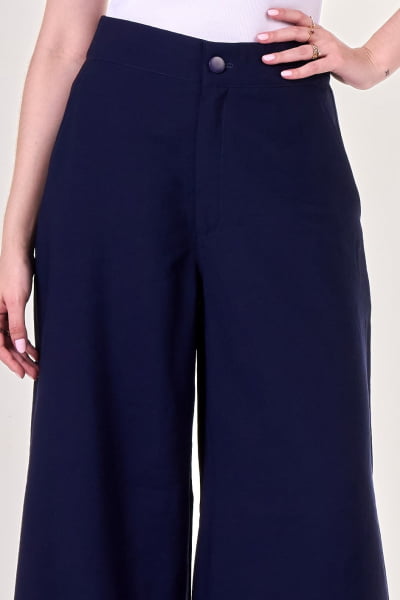 Calça Alfaiataria Pantalona Azul Marinho