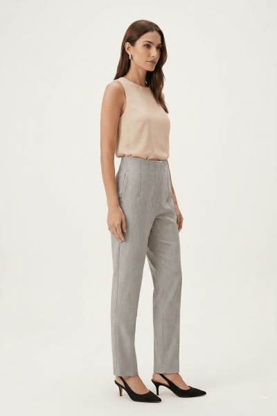 Calça Alfaiataria Reta Cinza Claro ALF1001CZ