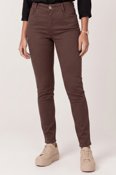 Calça De Sarja Marrom Skinny F2509MR