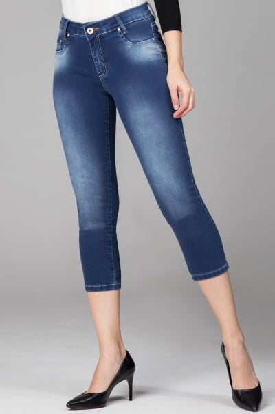 Calça Feminina Cropped Jeans 
