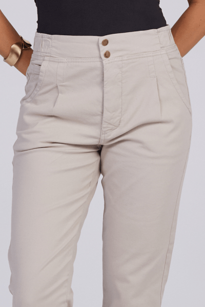 Calça Feminina Mom Com Elástico Areia F2024020AR