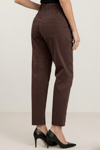 Calça Feminina Mom Com Elástico Marrom F2024020MR