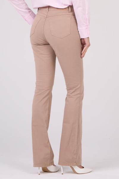 Calça Flare de Sarja Areia F2507AR