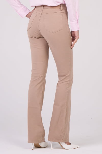Calça Flare de Sarja Areia F2507AR