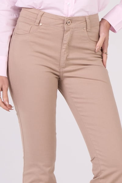 Calça Flare de Sarja Areia F2507AR