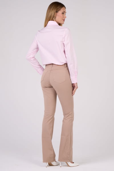 Calça Flare de Sarja Areia F2507AR