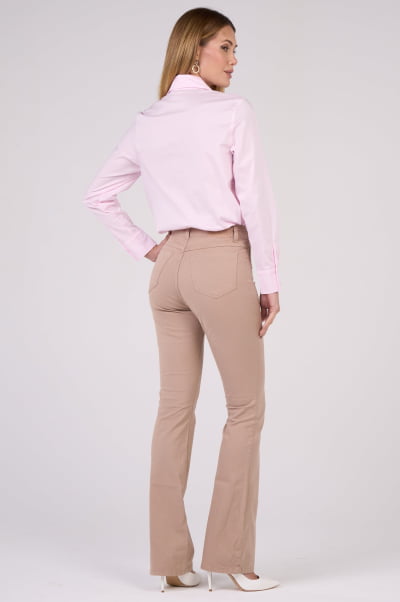 Calça Flare de Sarja Areia F2507AR
