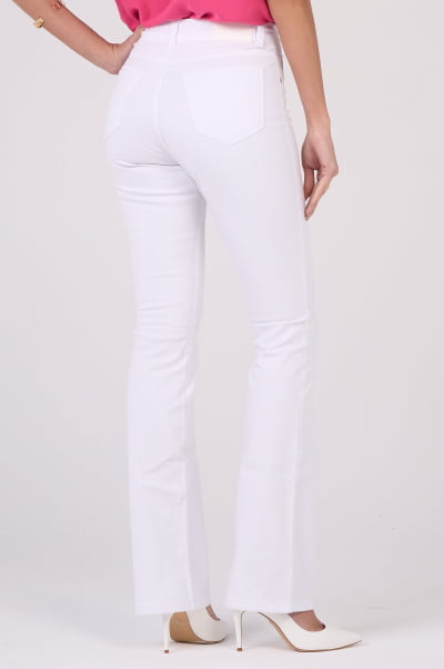 Calça Flare de Sarja Branca F2507BR