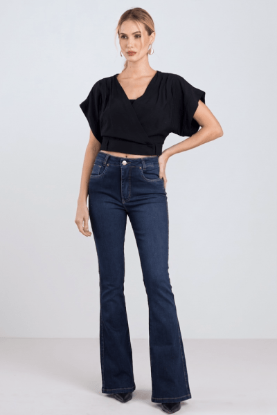 Calça Flare Jeans Azul Escuro F2023163
