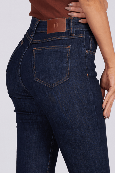 Calça Flare Jeans Azul Escuro F25012